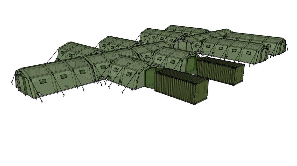 Modular Deployable Exploitation System INTERSCHUTZ Product 2026: EMERGENCY DEPLOYABLE SYSTEMS (GUMOTEX coating)